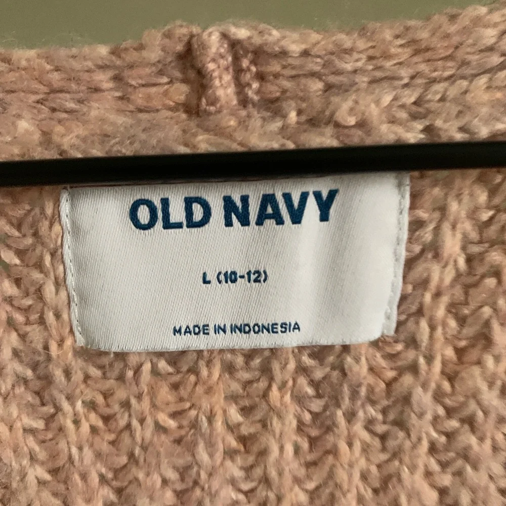 Girls pink fisherman knit cardigan size 10-12 - Picture 3 of 4